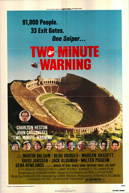two minute warning 1976 one sheet poster folded